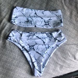 zaful marble bikini set!